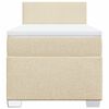 vidaXL Box Spring Bed with Mattress Cream 100x200 cm Fabric