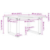 vidaXL Coffee Table O-Frame 60x60x40 cm Solid Wood Pine and Steel