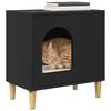 vidaXL Cat House Black 51 x 30 x 52 cm Engineered Wood