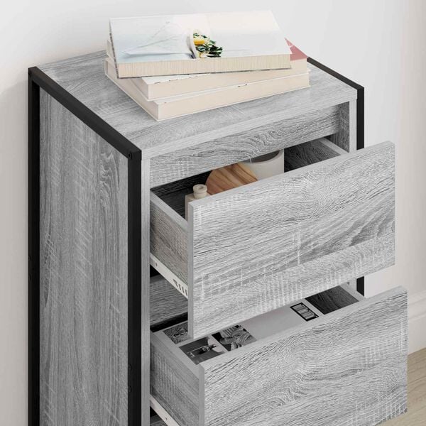 vidaXL Sideboard Grey Sonoma 42 x 36 x 75.5 cm Engineered Wood