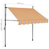 vidaXL Manual Retractable Awning with LED 150 cm Yellow and Blue