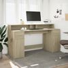 vidaXL Desk with LED Lights Sonoma Oak 160x55x91 cm Engineered Wood