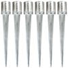 vidaXL Ground Spikes 6 pcs Silver 12x91 cm Galvanised Steel