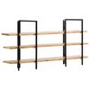 vidaXL 3-Tier Bookcase 160x31x80 cm Solid Mango Wood