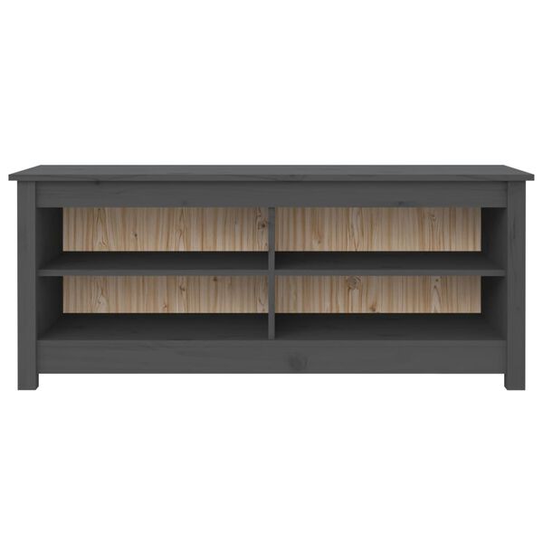 vidaXL Shoe Bench Grey 110x38x45.5 cm Solid Wood Pine