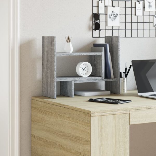 vidaXL Desk Organiser Grey Sonoma 38.5x17x39 cm Engineered wood