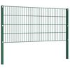 vidaXL Fence Panel with Posts Iron 1730x80 cm Green