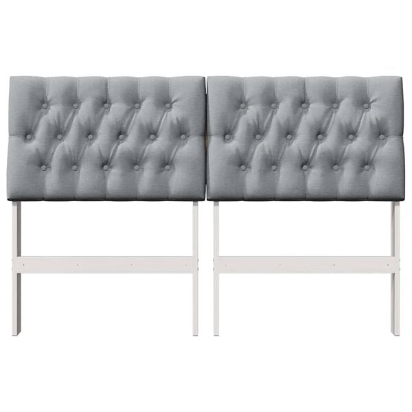 vidaXL Upholstered Headboard Light Grey 150 cm Solid Pine Wood