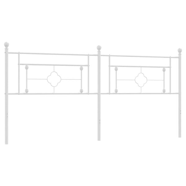 vidaXL Metal Replace Headboard White 193 cm