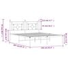 vidaXL Metal Bed Frame without Mattress with Headboard White 150x200cm