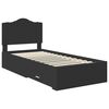 vidaXL Bed Frame with Headboard Black 100 x 200 cm Engineered Wood