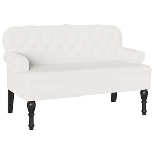 vidaXL Bench White 119.5 x 64.5 x 75 cm Faux Leather