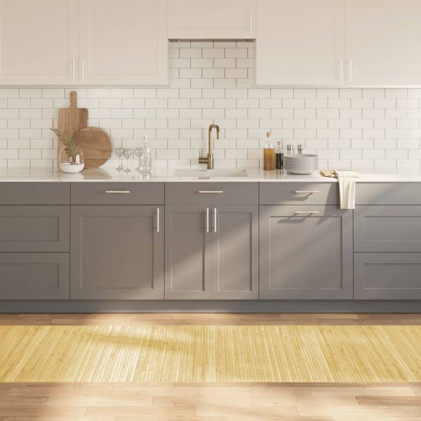 vidaXL Rug Rectangular Light Nature 80x400 cm Bamboo