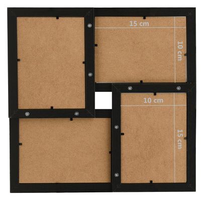 vidaXL Collage Photo Frame for 4x(10x15 cm) Picture Black MDF