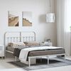 vidaXL Metal Bed Frame without Mattress with Headboard White 150x200cm