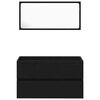 vidaXL Bathroom Furniture Set 3 pcs Black Oak Engineered Wood