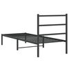 vidaXL Metal Bed Frame without Mattress with Headboard Black 80x200cm