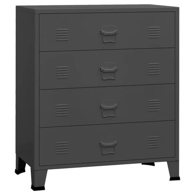 vidaXL Industrial Drawer Cabinet Anthracite 78x40x93 cm Metal