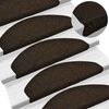 vidaXL Stair Mats Self-adhesive 30 pcs 65x21x4 cm Dark Brown Half Round Large