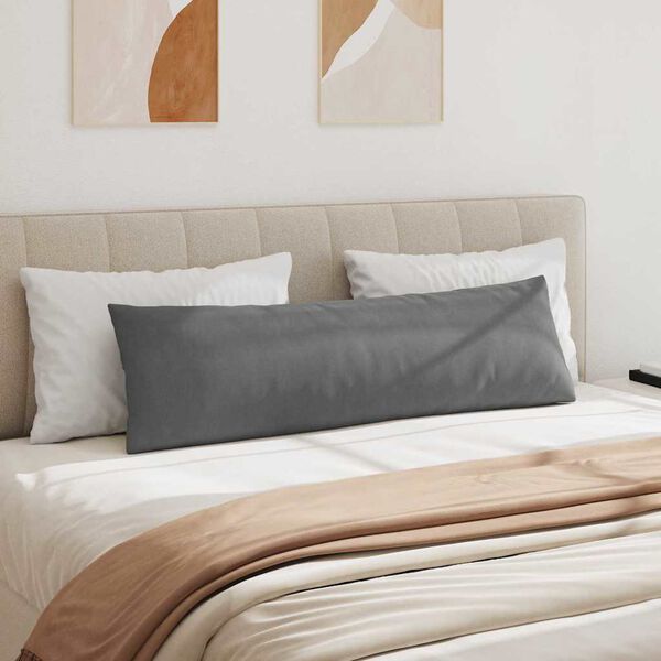 vidaXL Sofa Pillows 2 pcs Dark Grey 145 x 40 cm Fabric