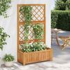 vidaXL Raised Bed with Trellis 85x38x150 cm Solid Acacia Wood