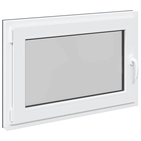 vidaXL Basement Window RISOR 90x60 cm Tilt&Turn DIN Left Anthracite