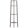 vidaXL 4-Tier Corner Shelf Dark Brown and Black 45.5x31.5x150 cm