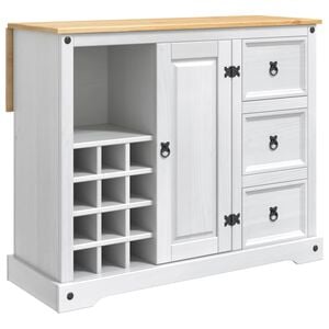 VidaXL Kitchen Storage White and Honey Wax 112 x 70 x 91.5 cm