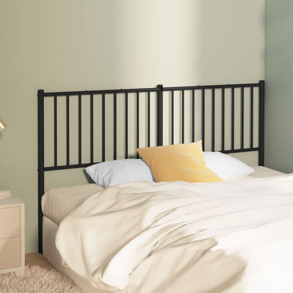 vidaXL Metal Replace Headboard Black 160 cm