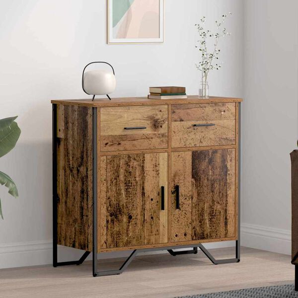 vidaXL Sideboard with Drawer Old Wood 79.5 x 35.5 x 74.5 cm