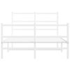 vidaXL Metal Bed Frame without Mattress with Footboard White 120x190cm