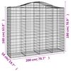 vidaXL Arched Gabion Baskets 2 pcs 200x50x160/180 cm Galvanised Iron