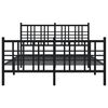 vidaXL Metal Bed Frame without Mattress with Footboard Black 140x200cm