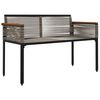 vidaXL Outdoor Bench Grey and Navy Blue 117 x 54 x 74.5 cm Poly Rattan