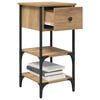vidaXL Bedside Cabinet with Drawer 2 pcs Brown 33.5 x 36 x 70 cm