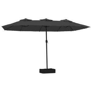 vidaXL Double-Head Garden Parasol with LEDs Anthracite 449x265 cm