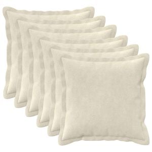 vidaXL Cushion Cover 6 pcs HOUTEN Cream 30 x 30 cm Microfiber Fleece