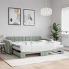 vidaXL Daybed with Trundle and Mattresses Light Grey 90x190 cm Velvet