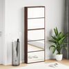 vidaXL Shoe Cabinet with Mirror 5-Layer Brown Oak 63x17x169.5 cm