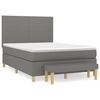 vidaXL Box Spring Bed with Mattress Dark Grey 140x190 cm Fabric