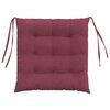 vidaXL Seat Cushions 2 pcs Wine Red 40 x 40 x 6 cm Fabric
