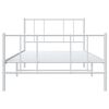 vidaXL Metal Bed Frame without Mattress with Footboard White 90x200cm