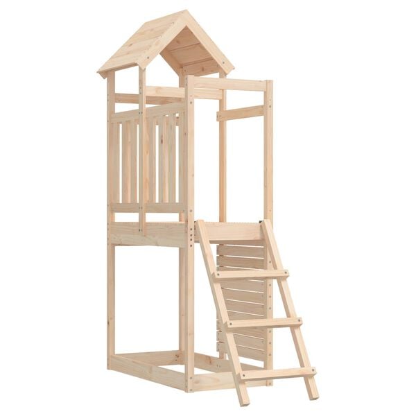 vidaXL Play Tower Brown 110.5 x 52.5 x 214 cm Solid Pine Wood