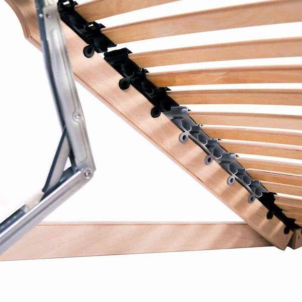 vidaXL Slatted Bed Base Brown 140 x 190 cm Solid Beech Wood