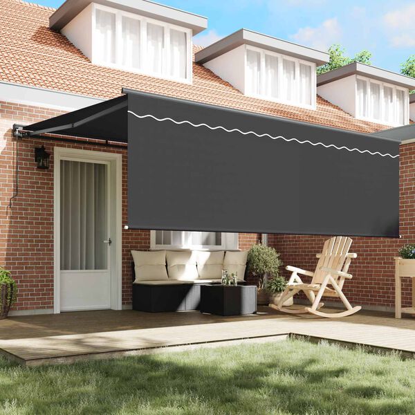 vidaXL Retractable Awning Manual Anthracite 400 x 300 cm
