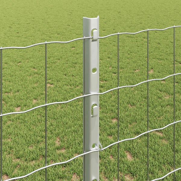 vidaXL Fence with Post Silver 1.2 x 10 m Steel