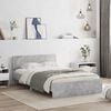 vidaXL Bed Frame with Headboard and LED Concrete Grey 120x200 cm