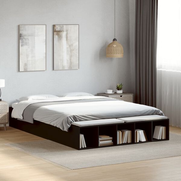vidaXL Bed Frame without Mattress Black 140x200 cm