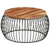 vidaXL Coffee Table Ø68 cm Solid Acacia Wood