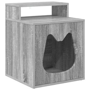 vidaXL Cat House Grey Sonoma 42.5 x 40 x 53.5 cm Engineered Wood